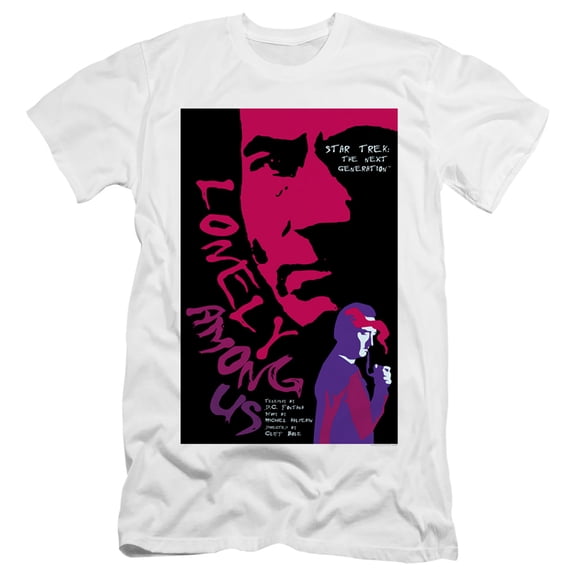 Star Trek Tng Season 1 Episode 7 Premium Canvas Adult Slim Fit 30/1 T-Shirt White