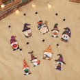 thumbnail image 4 of Adornos de gnomos de Halloween, etiquetas de madera para gnomos, adornos colgantes para gnomos, gnomos navideños para fiestas de Halloween, 9 piezas, B, 4 of 4