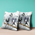 thumbnail image 4 of Flying Birds Indoor/Outdoor Pillow with Removable Cover in White Gray Black16x16, 4 of 5