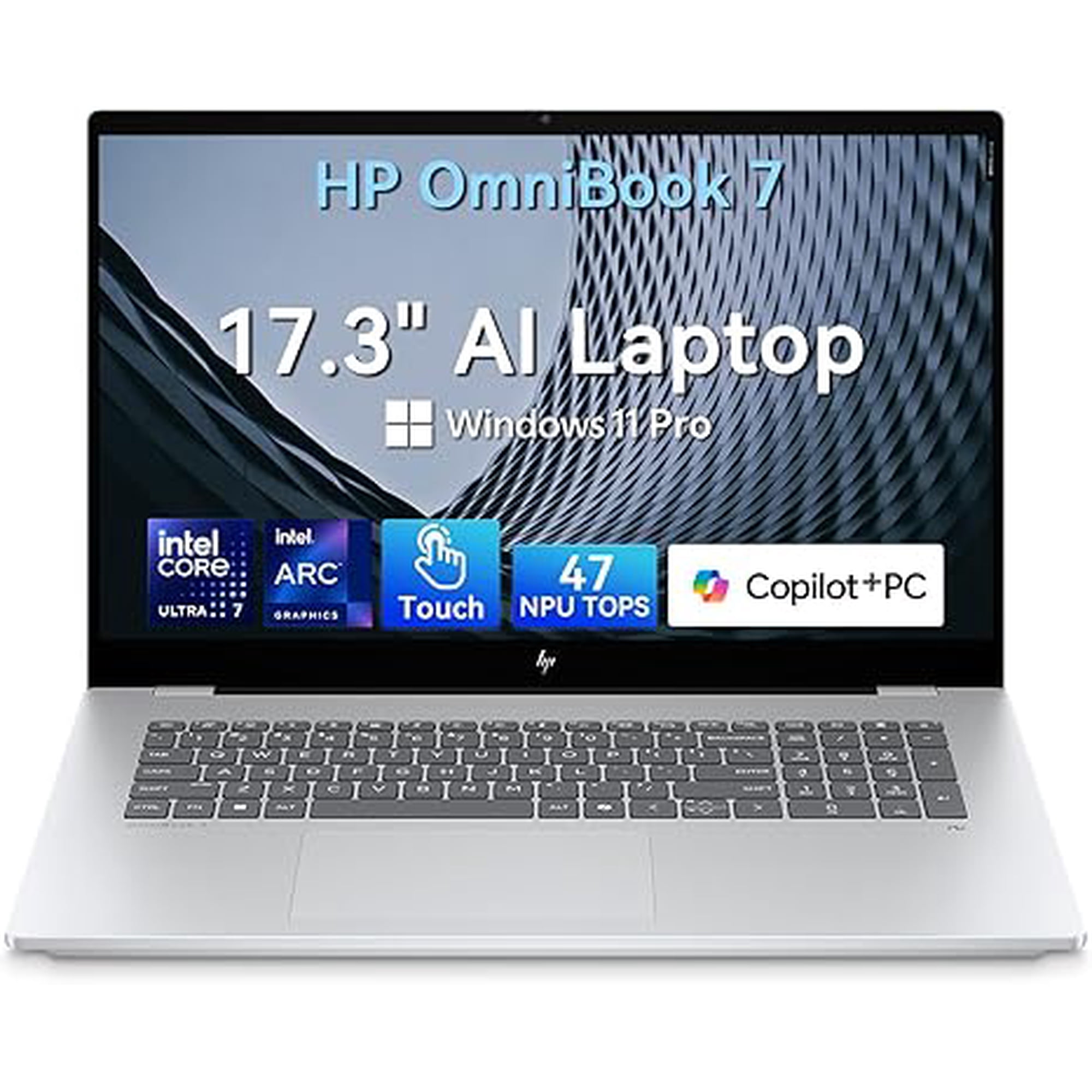 HP OmniBook 17.3" FHD Touchscreen Laptop, Intel Core Ultra 7 256V, RTX 4050 6GB, 16GB LPDDR5X RAM, 2TB PCIe SSD, WiFi 7, Thunderbolt 4, AI PC, Windows 11 Pro