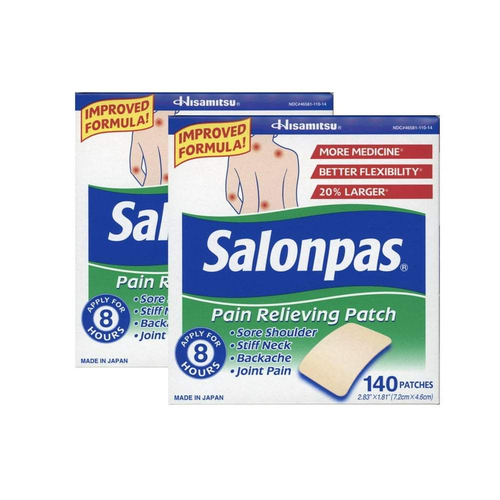 2 PACK | Salonpas Pain Relieving Patch - 140 count - Walmart.com ...