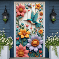 thumbnail image 5 of Blue Peacock Welcome Banner Floral Peacock Display Golden Frame Green Leaves Floral Backdrop for Home Entrance Party Welcome Garden Party, 5 of 9
