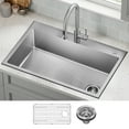 thumbnail image 2 of KRAUS Fairlane 33” Drop In / Top Mount Single Bowl 18-Gauge Stainless Steel Kitchen Sink, 2 of 7