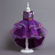 Goyoma Lace Princess Tutu Dress Outfits Birthday Party for 3-12 Years Girls