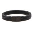 thumbnail image 1 of KAIYANG Pulsera de cuero sintético para hombre, estilo clásico, tejida a mano, color negro, regalo, 1 of 5