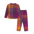 thumbnail image 2 of Bingfone Womens Pajama Sets Purple Yellow Buffalo Plaid Print,Long Sleeve Loungewear Pajamas Set-Medium, 2 of 9