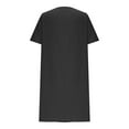 thumbnail image 4 of Spring Dresses For Women 2025 A-Line V-Neck Short Sleeve Solid Color Mini Straight Dresses with Pockets Black XL, 4 of 6