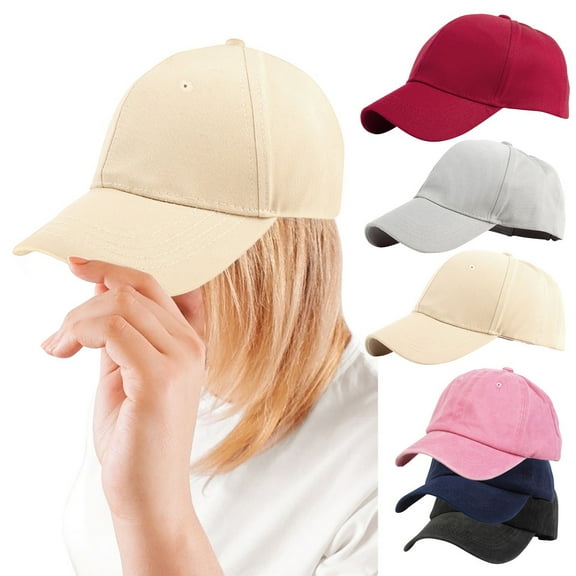 Unisex Baseball Cap with Ponytail Opening Adjustable Breathable Solid Color Design