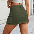 thumbnail image 6 of Tqcoqu Women’s High Waist Double Button Cargo Mini Skirt, Solid Color A Line Denim Skirt with Flap Pockets,Women's,Size S-XL, 6 of 7