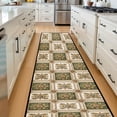 thumbnail image 2 of Vintage Floral Medallion Runner Rug, Green Gold Ornate Hallway Runner, Traditional Victorian Style Washable Floor Mat for Entryway Kitchen, 2 of 9