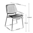 thumbnail image 4 of Bedluxury Dining Chairs Set of 2,Faux Leather Chair with Walnut Bentwood Back,Upholstered Seat Metal Legs for Kitchen,Living Room(Black), 4 of 7