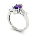 thumbnail image 2 of 2 ct Marquise Cut Natural Amethyst Three-Stone Engagement Ring for Women in 18K White Gold, 2 of 5
