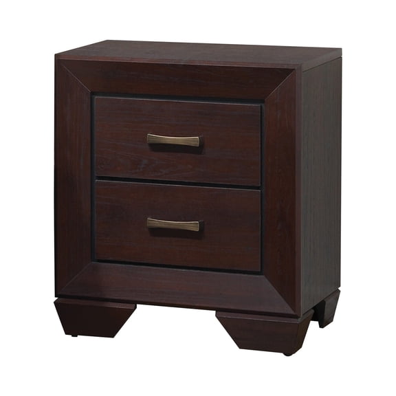 Simple Relax Wood Nightstand with 2 Drawers in Dark Cocoa