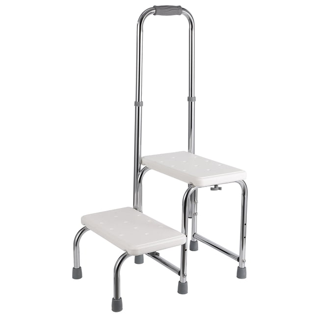 QinaQin Dual Step Stool, Heavy Duty Foot Stool Ladder with 200kg Capacity for Bedside, Kitchen, Car, RV or Bathtub