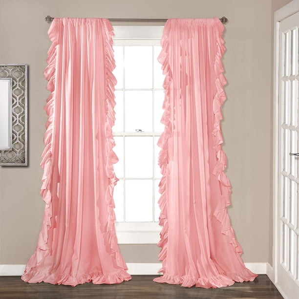Reyna - Juego de Paneles de Cortina para Ventana, Color Rosa, 54 x 84 Pulgadas