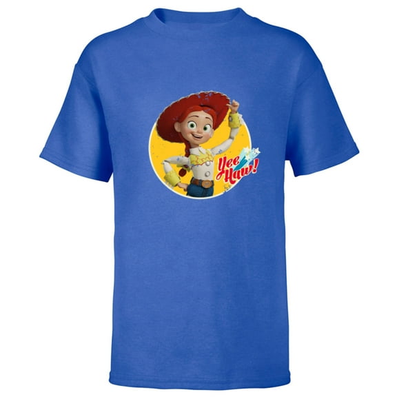 Disney Pixar Toy Story 4 Cowgirl Jessie Yee Haw T-Shirt - Short Sleeve T-Shirt for Kids - Customized-Royal