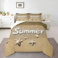 thumbnail image 2 of Erosebridal Coastal Marine Bedding Comforter Set, Kawaii Seashell Down Comforter, Cartoon Beach Decor, Microfiber 2pcs, 2 of 7
