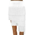 thumbnail image 1 of Whitewed Multi Layered Tassel Samba Tango Salsa Dance Practice Performance Skirt Dance Wear White, 1 of 1