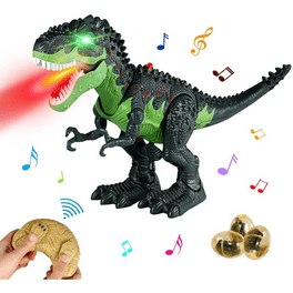 Ficcug Remote Control Dinosaur Robot Toys for Kids Realistic RC Dinosaur Pet with Light Walking Roaring Spray T Rex Toy for Age 3 12 Boys Girls Walmart