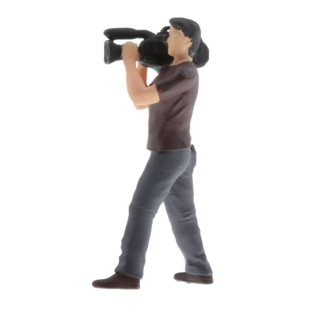 Modelo de juguete de personas en Miniatura Fotógrafo Paparazzi Perfke 1:64