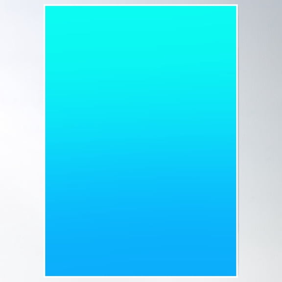 Teal To Blue Gradient Poster Wall Art, Modern Wall Decor, 8x12 UNFRAMED
