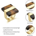 thumbnail image 6 of S. Leaf Women's Gold Ring Adjustable Ring Acrylic Ring Fashion Jewelry Women's Fashion Women's Acrylic Leopard Rectangular Ring Size 7, 8, 9, 10（Gold）, 6 of 6