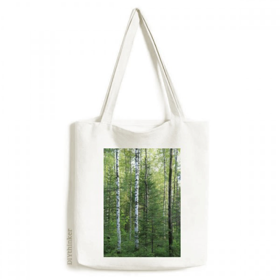 Changbai Mountain Gray White Fir Tote Canvas Bag Shopping Satchel Casual Handbag
