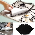 thumbnail image 3 of 4 Pcs Square Foil Gas Hob Protector Liner Reusable Easy Clean Protection Pad, 3 of 7