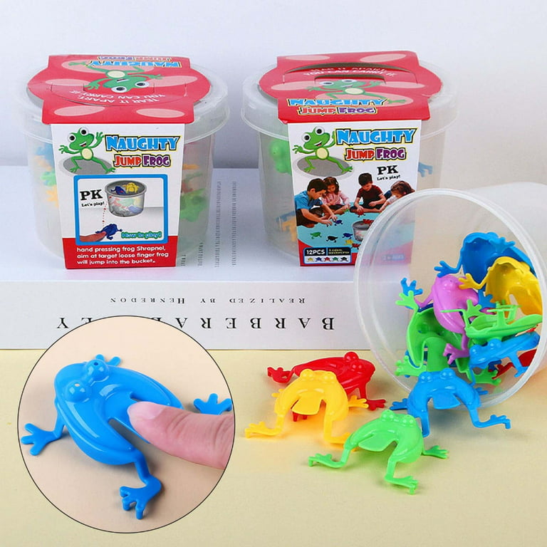 12pcs Jumping Frog Toy Bouncing Frog Plastic Frog Toys Mini Frog Figurines  Figure Reptile Animals Figures Models for Kids 