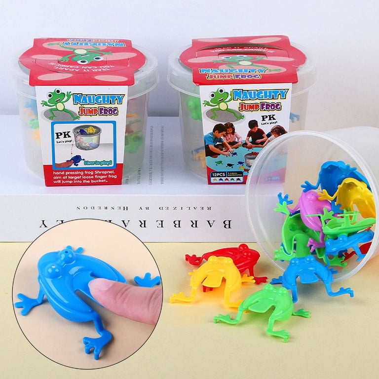Toyvian 20-Piece Jumping Frog Toys - Colorful Bouncing Plastic Frogs For Toddlers, Party Favors, Easter Baskets