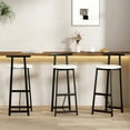 thumbnail image 5 of Tcbosik Modern Bar Stools Set of 3, Modern Counter Height Barstool with Metal Frame, Comfy Bar Chair for Kitchen Island, Dining Room, Living Room, White, 5 of 8