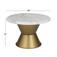 thumbnail image 4 of CosmoLiving by Cosmopolitan 10" x 6" White Ceramic Decorative Stand with Gold Base, 1-Piece, 4 of 9