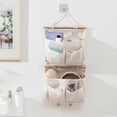thumbnail image 6 of Wall Hanging Storage Bag,Large Capacity Multi-Pocket Canvas Wall Organizer for Over The Door | Closet Storage Pouch with Hang Rope | Perfect for Bathroom Kitchen & Bedroom,White, 6 of 7