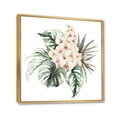 thumbnail image 3 of Designart 'Bouquet With Orchids Coconut Leaves and Monstera ' Traditional Framed Canvas Wall Art Print, 3 of 5