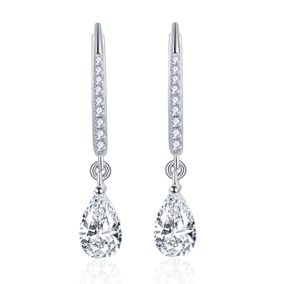 Moissanite Dangle Earrings D Color VVS1 Ideal Cut Lab Created Diamond Drop Earrings for Women Hypoallergenic 925 Sterling Silver Teardrop Earrings Jewelry