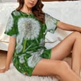 thumbnail image 4 of Rateoe Dandelion Flower In The Meadow Pattern Women's Short-Sleeved Pajama Set - 2 Piece Soft and Lightweight Sleepwear Set-3X-Large, 4 of 7