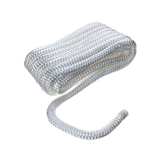 SEACHOICE Ligne de Quai en Nylon à Double Tressage 1/2 Pouces x 20 Pieds 40121 Blanc