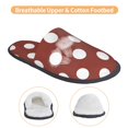 thumbnail image 3 of Balery Maroon And White Polka Dot Pantuflas de Casa de Felpa Silenciosas con Diseño Estampado, Zapatillas Cómodas Antideslizantes de Algodón para Interior-Medium, 3 of 8