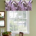 thumbnail image 3 of Purple Tropical Leaves Curtain Valances for Windows, Kitchen Valance Window Treatments Panel 2 Pack, Simple Watercolor Palm Plants Rod Pocket Short Curtains for Bathroom Bedroom 60 x 18 Inch, 3 of 8