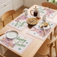 thumbnail image 5 of Happy Easter Placemats Set of 6, Pink Rabbit Bow Purple Flower Blue Butterflies Non-Slip Place Mats Washable Table Mats for Kitchen Dining Table Decorations Indoor/Outdoor, 5 of 9