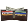 thumbnail image 5 of Bifold Men's Genuine Leather Center Flap Multi Card Holder Wallet NEW (Brown), 5 of 6