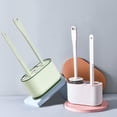 thumbnail image 2 of ABPETE Plastic Toilet Brush Set, Strawberry Green, Bathroom Accessories, Includes 2 Toilet Brushes & Holder, 2 of 9