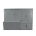 thumbnail image 3 of Queen Size Murphy Bed with Closet - Gray, Space-Saving Wall Bed, MDF/LVL, 117"x84.8", Hydraulic Lift System, Ideal for Guest Room/Home Office, 3 of 19
