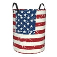 thumbnail image 2 of Daiia Vintage American Flag Round Laundry Basket with Handles Thickened Waterproof Circular hamper,Dirty Clothes Storage Basket for Bedroom,Bathroom,College Dorm-, 2 of 8