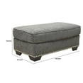 thumbnail image 4 of Wooden Ottoman with Polyester Upholstery and Nail Head Trims , Gray- Saltoro Sherpi, 4 of 4