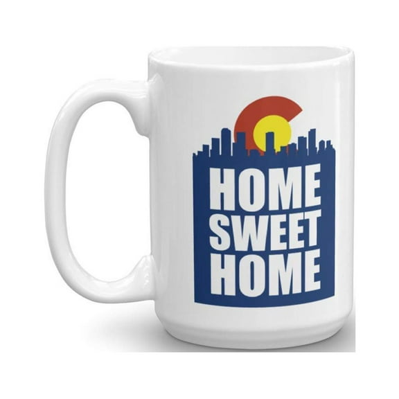 Home Sweet Home Colorado Skyline With State Symbol Coffee & Tea Gift Mug Cup For A Native Or Transplant Coloradan From Denver, Colorado Springs, Boulder, Fort Collins, Durangon & Breckenridge (15oz)