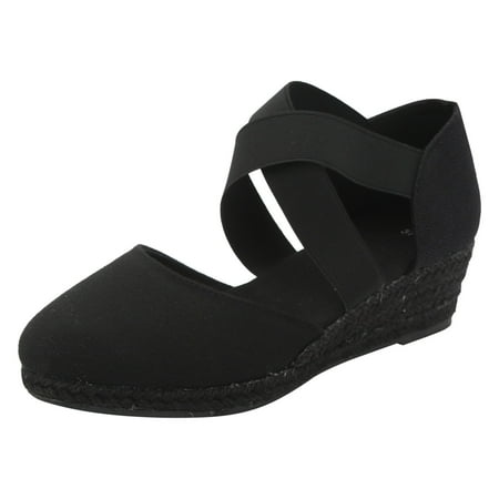 

PEASKJP Womens Dress Sandals Women s Clara One Band Ankle Strap Sandal Memory Foam Wide Widths Available (Black 8)