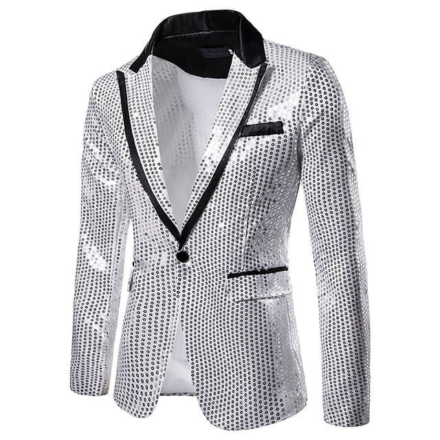DPTALR Men's Autumn And Winter Personality Sequins Casual Suit Jacket