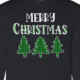 thumbnail image 4 of Inktastic Merry Christmas Green Plaid Christmas Trees Long Sleeve T-Shirt, 4 of 5