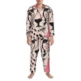 thumbnail image 3 of Fuzoiu Pink Cheetah Art Print Men's Long-Sleeved Pajama,Lounge Button Down Nightwear,Mens Notch Collar Pajama Set -XX-Large, 3 of 7